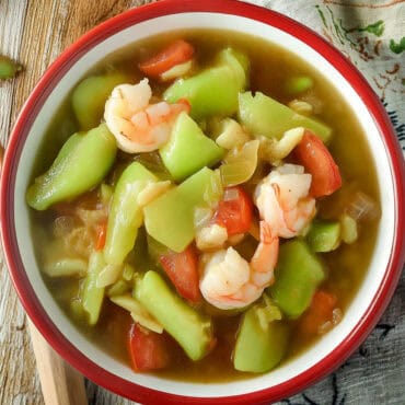 Ginisang Sayote with Shrimp (Sautéed Chayote)