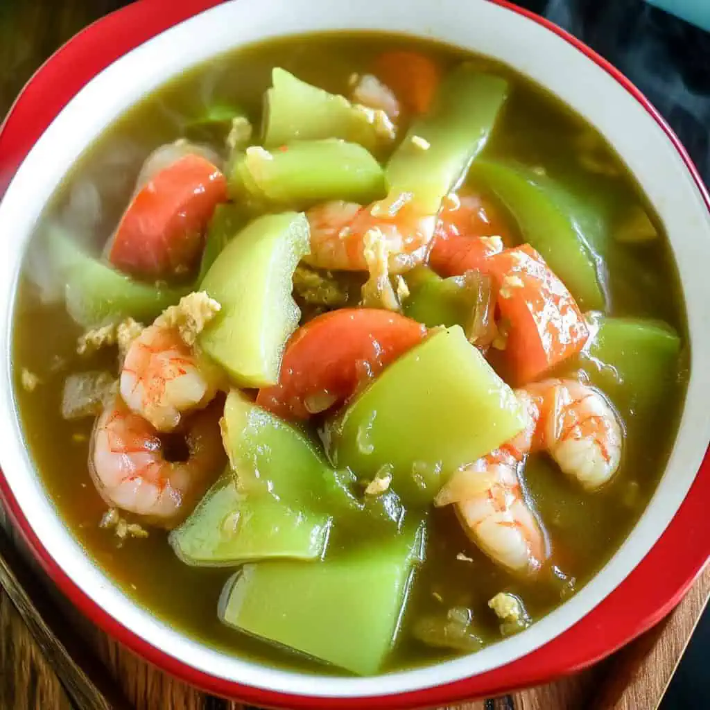 Ginisang Sayote with Shrimp (Sautéed Chayote)