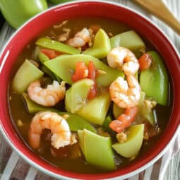 Ginisang Sayote with Shrimp (Sautéed Chayote)