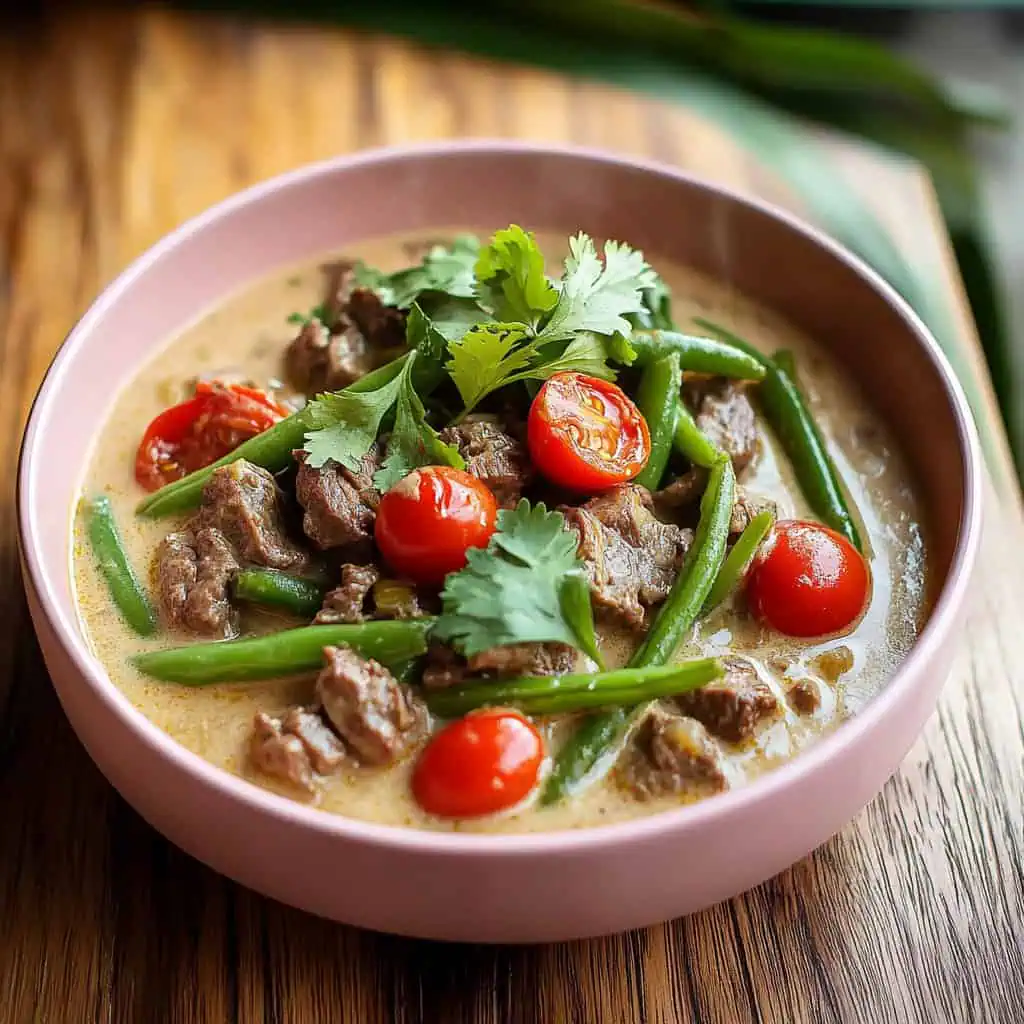 Beef Tinaktak (Chamorro Coconut Beef with Green Beans)