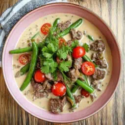 Beef Tinaktak (Chamorro Coconut Beef with Green Beans)