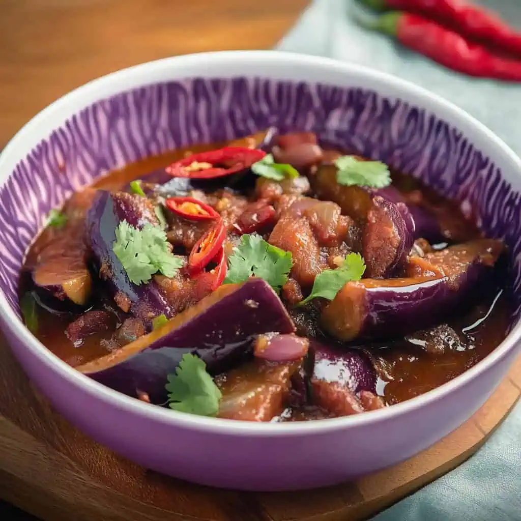 Binagoongang Talong (Filipino Eggplant with Shrimp Paste)