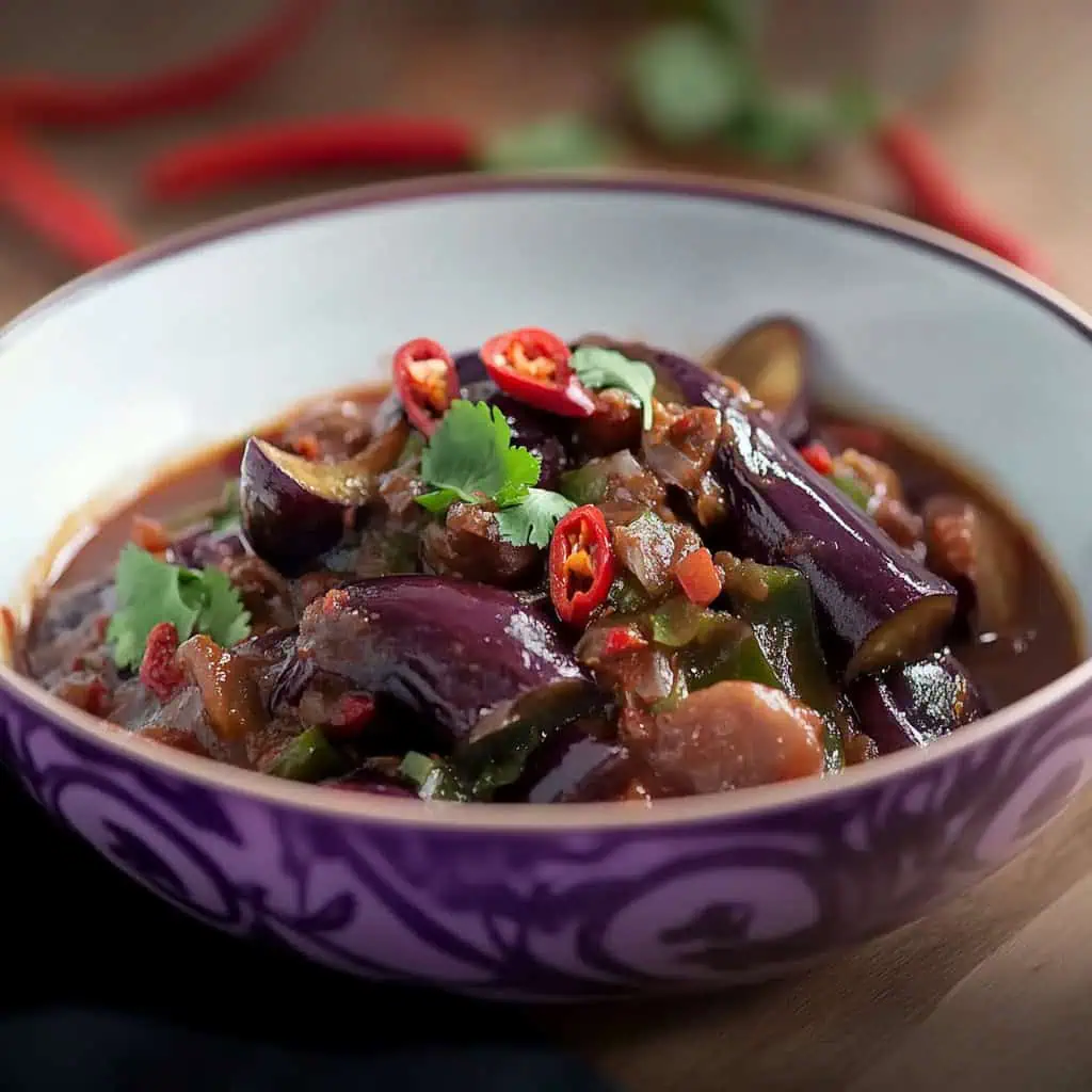 Binagoongang Talong (Filipino Eggplant with Shrimp Paste)