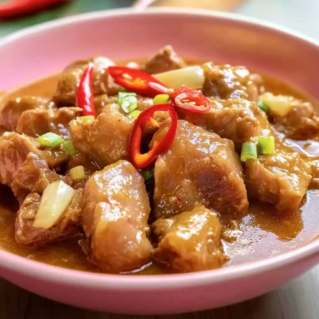 Binagoongan Baboy sa Gata (Pork Belly in Coconut Milk and Shrimp Paste)