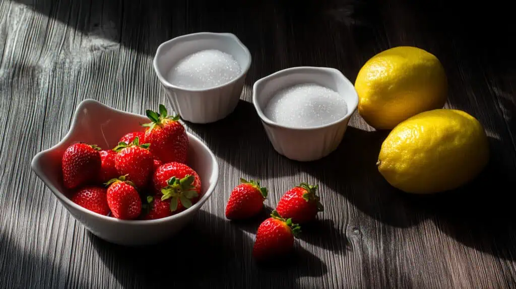 Ingredients for Homemade Baguio-Style Chunky Strawberry Jam Recipe