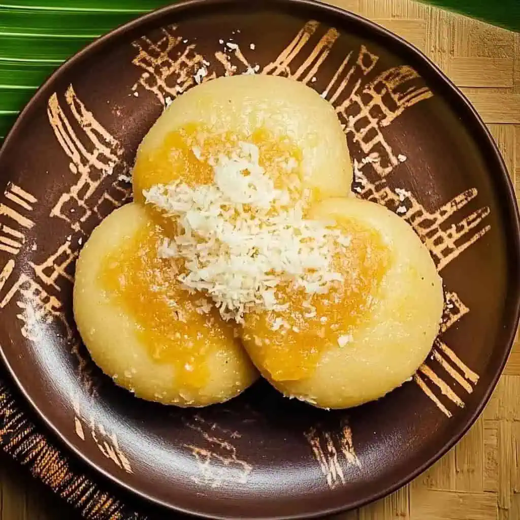 Puto Balanghoy (Filipino Steamed Cassava Cake)