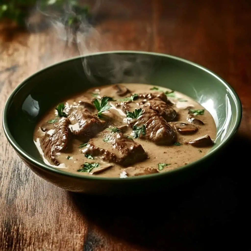 Beef in Creamy Mushroom Sauce