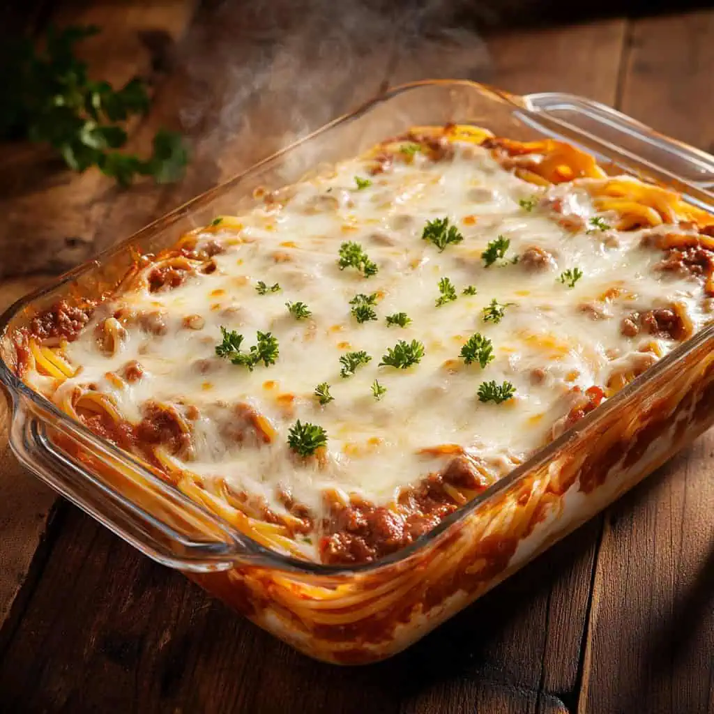 Creamy Baked Spaghetti (Filipino Style) 