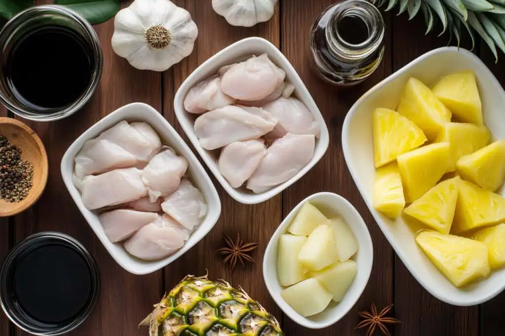 Ingredients for Chicken Adobo ala Humba