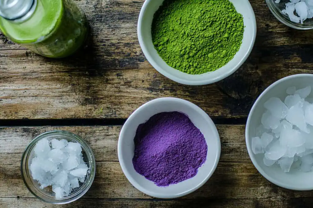 Ingredients for Ube Matcha Latte Recipe