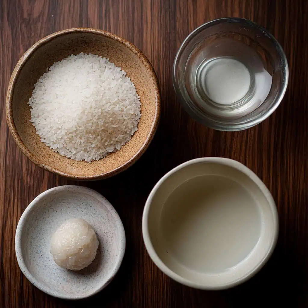 Ingredients for Binubudan (Traditional Filipino Fermented Sweet Rice)