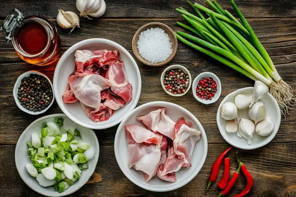 Ingredients for Authentic Dagupan Kaleskes (Carabao Offal Soup)