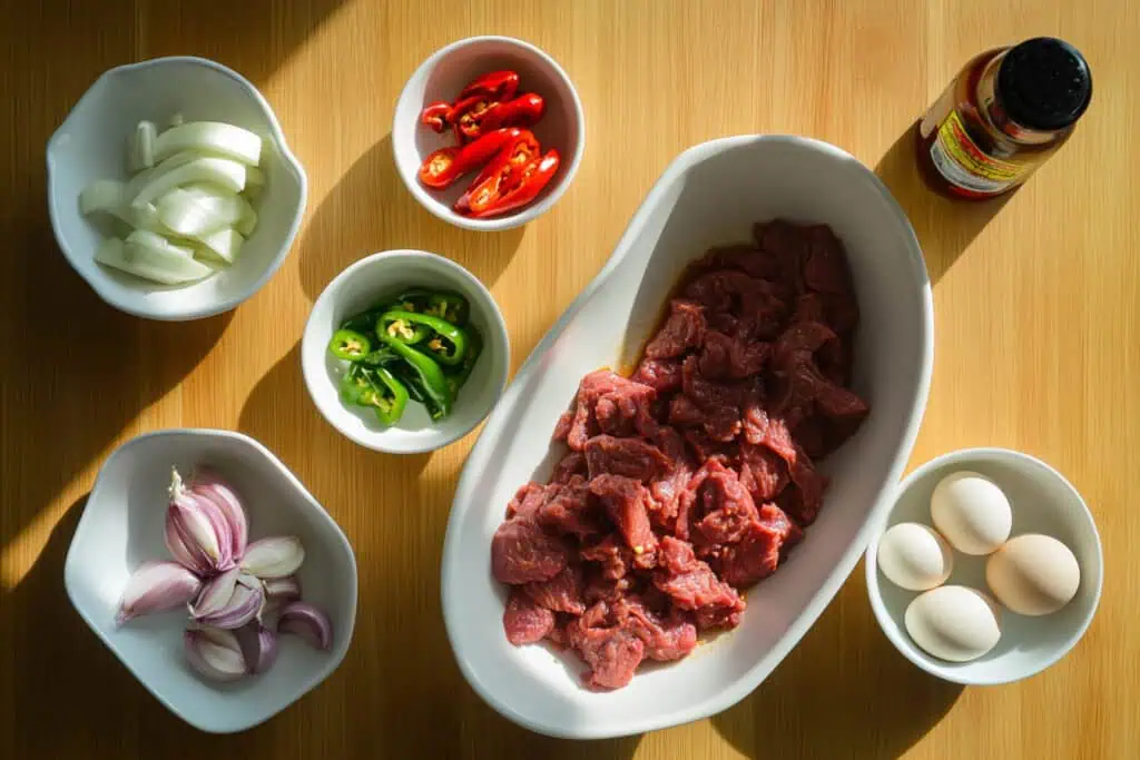 Ingredients for Homemade Beef Sisig