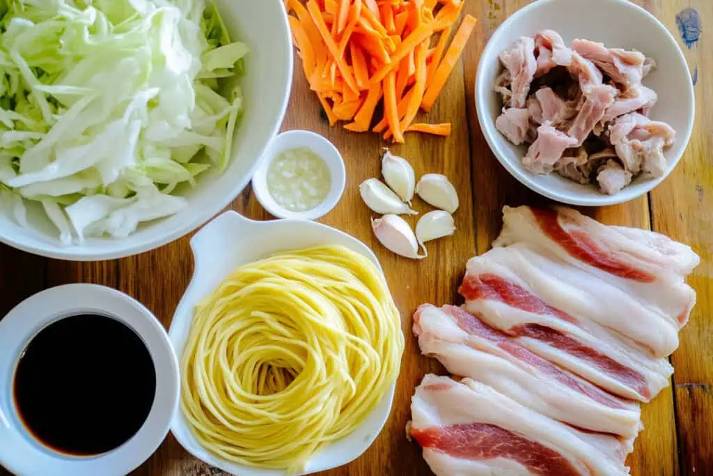 Ingredients for Pancit Batil Patung (Tuguegarao-Style Noodles)