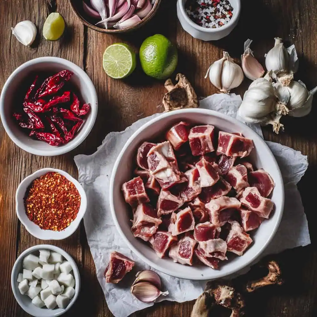 Ingredients for Menudo Soup Recipe (Pancita/Mondongo)