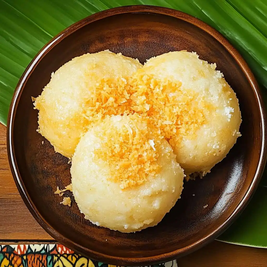 Puto Balanghoy (Filipino Steamed Cassava Cake)