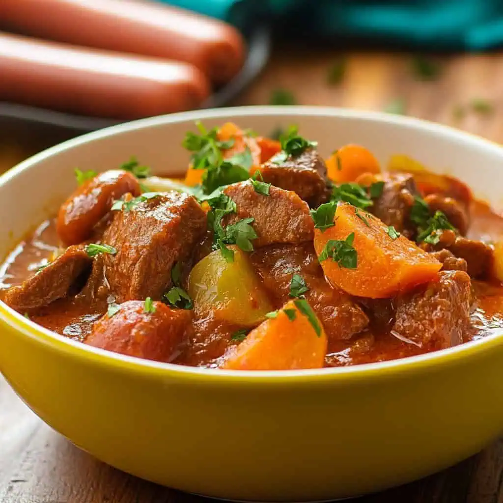 Beef Menudo with Hotdogs (Menudong Baka)