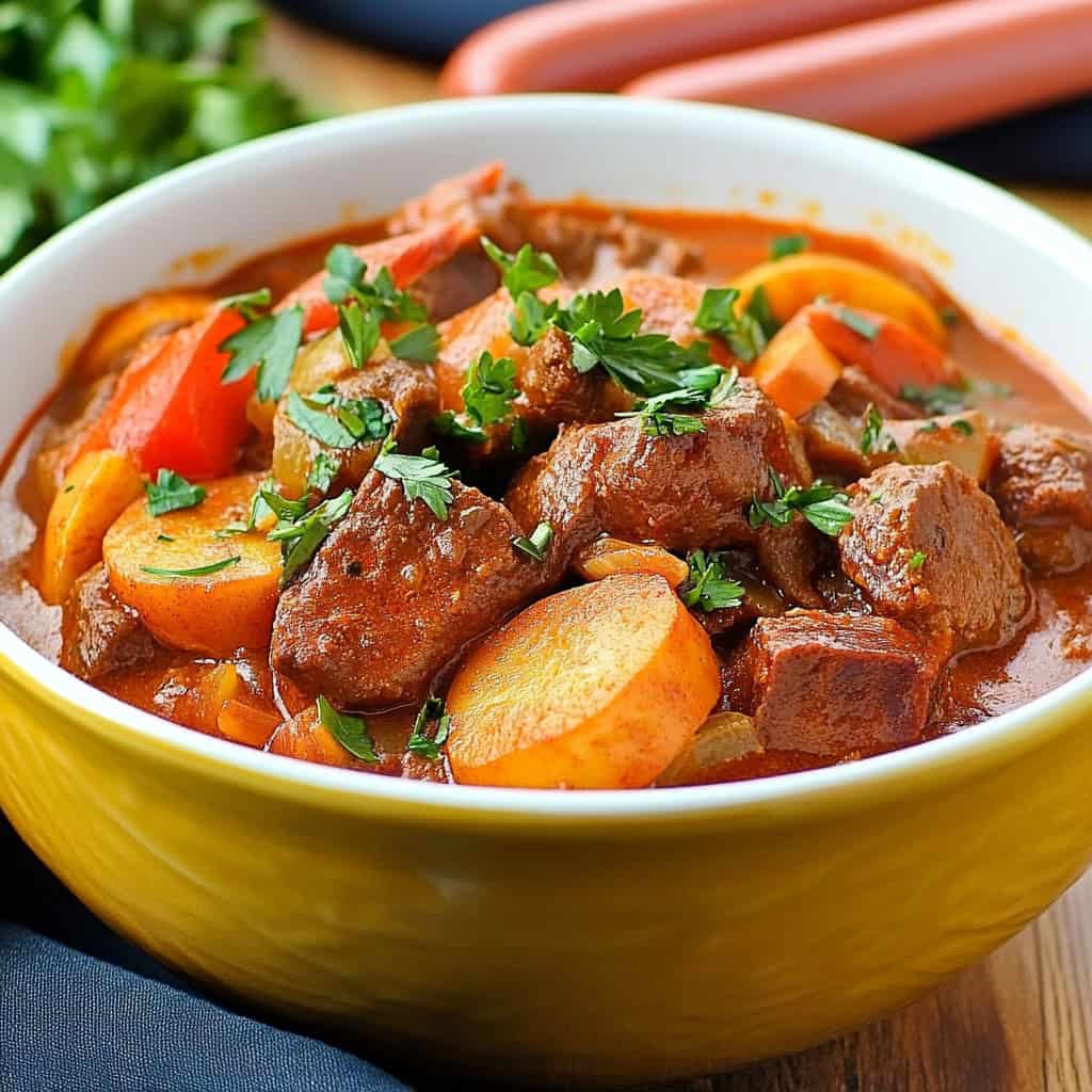 Beef Menudo with Hotdogs (Menudong Baka)