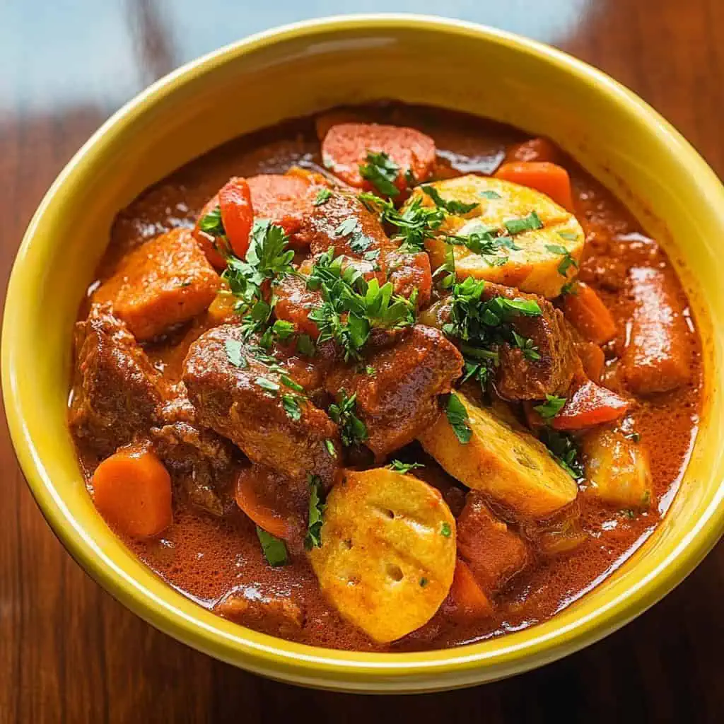 Beef Menudo with Hotdogs (Menudong Baka)