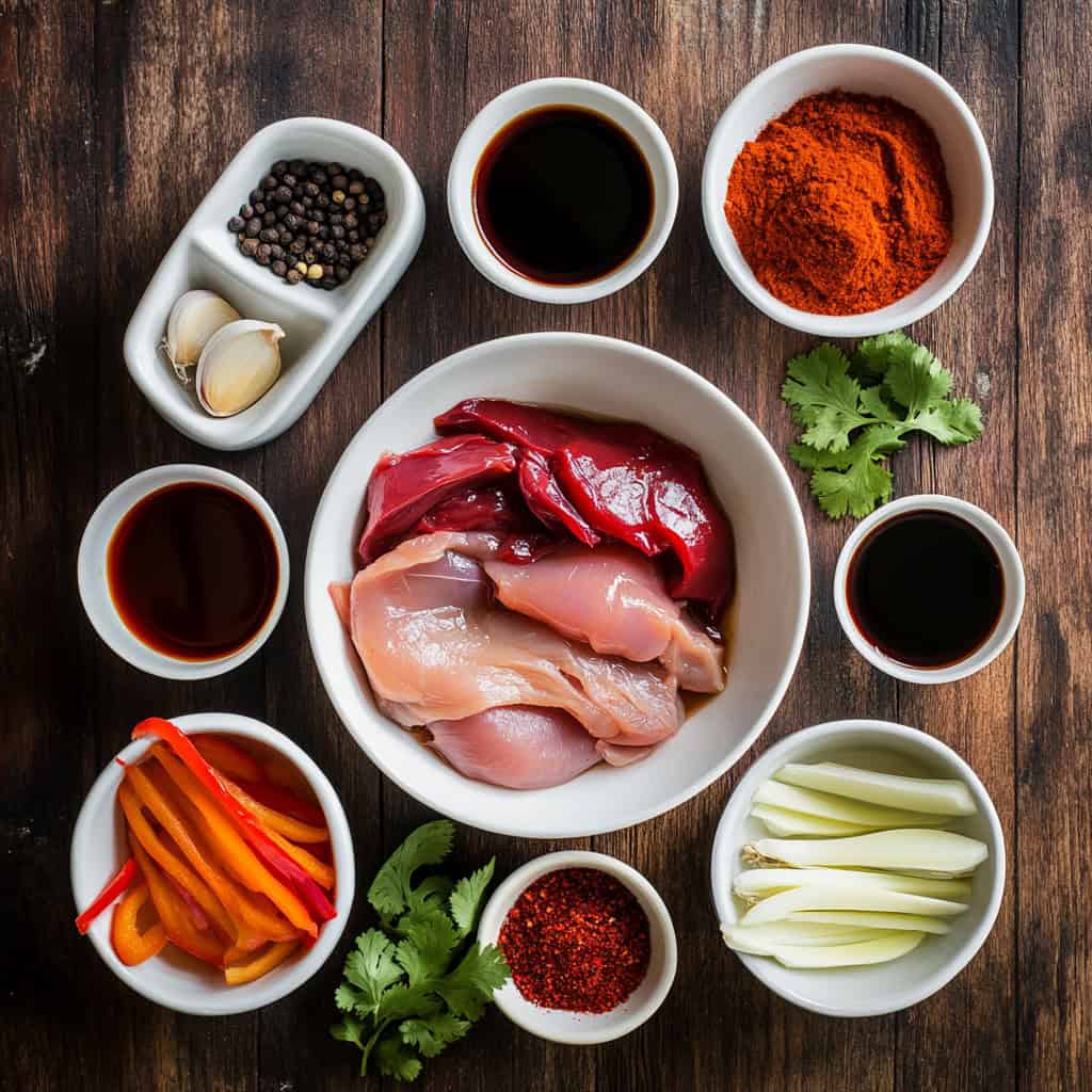 Ingredients for Chicken Igado