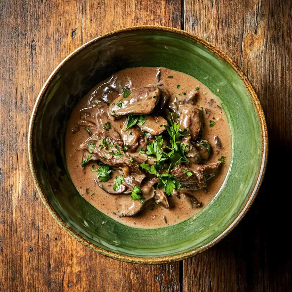 Beef in Creamy Mushroom Sauce