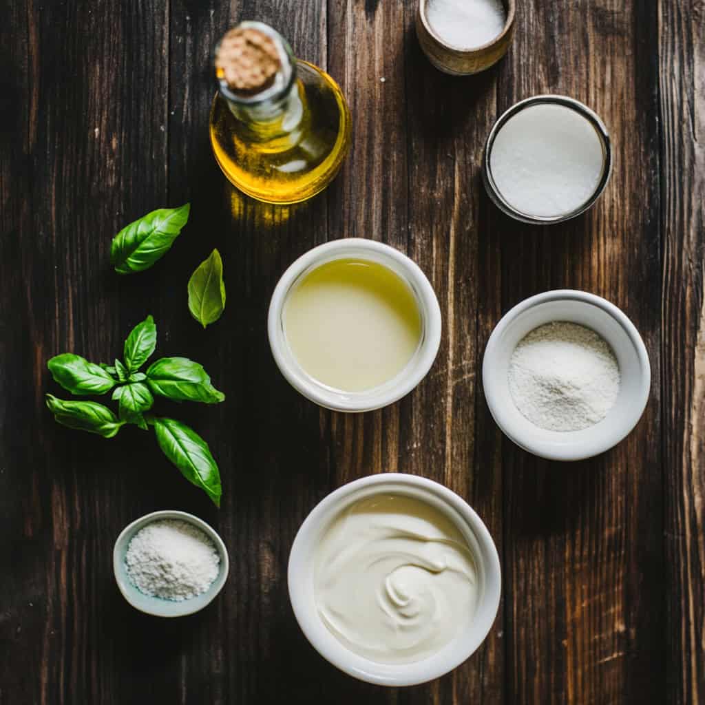 Ingredients for Luxurious Vegan Olive Oil Pudding 