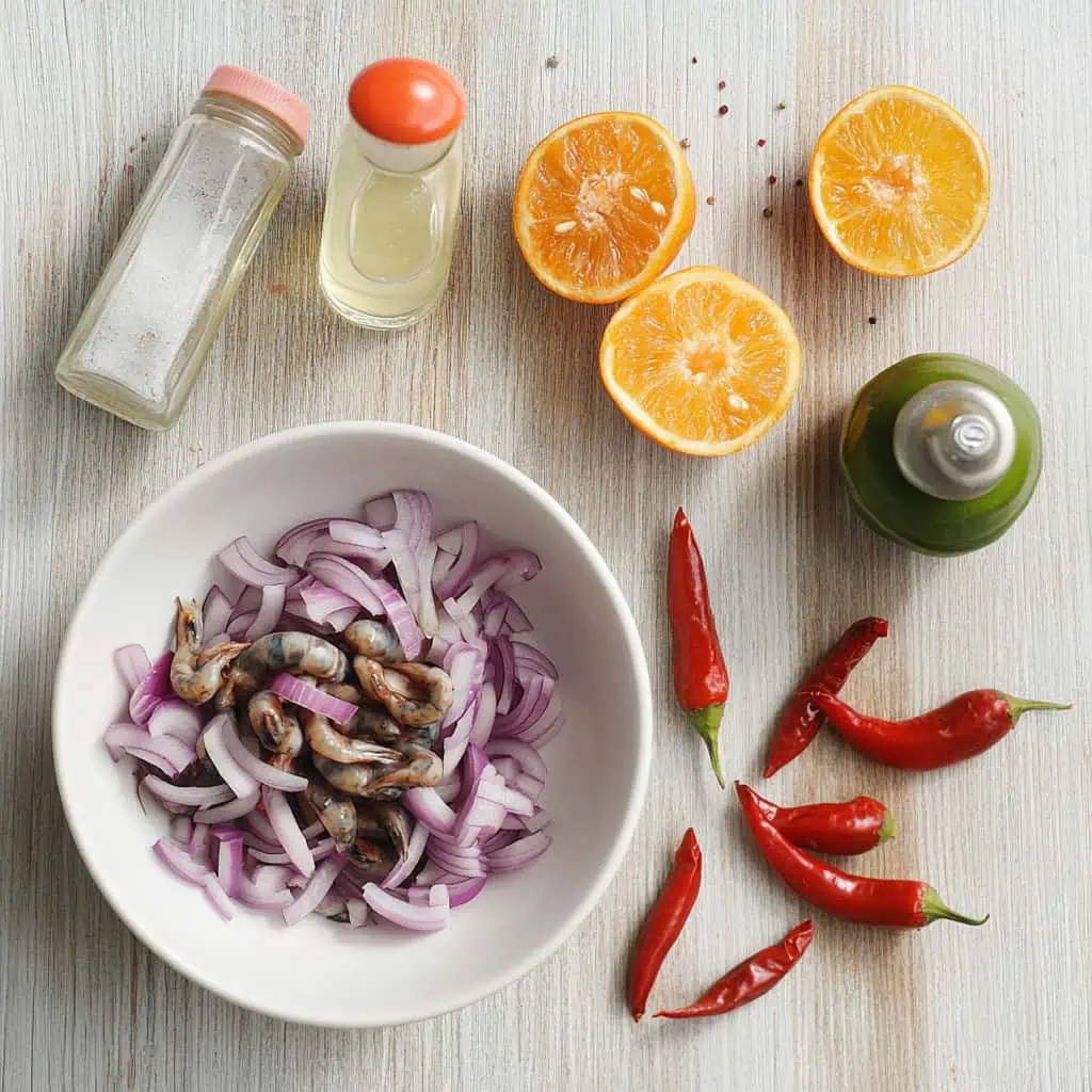 Ingredients for Kinilaw na Tamilok (Woodworm)