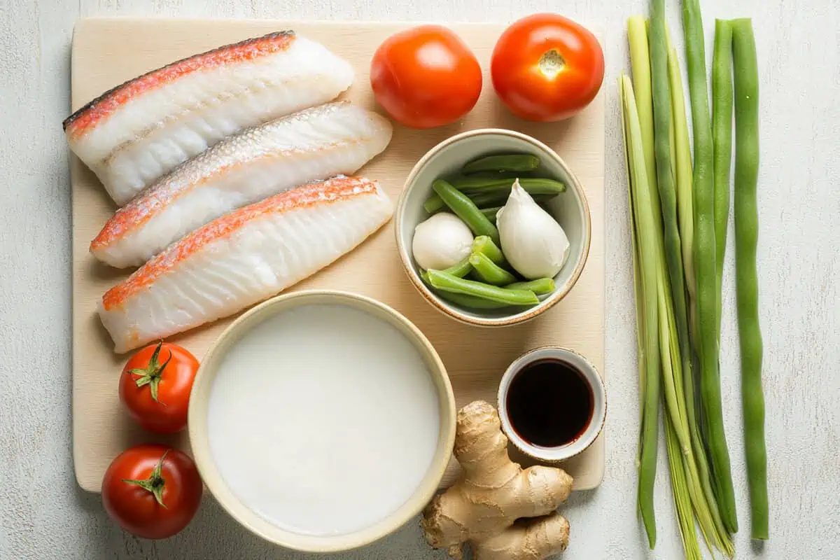 Ingredients for Ginataang Isda (Fish Fillet in Coconut Milk)