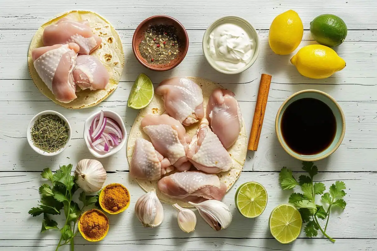 Ingredients for Chicken Adobo Tacos