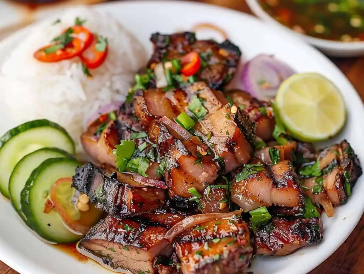 Pork Kilawin (Filipino Grilled Pork with Tangy Vinegar Sauce)