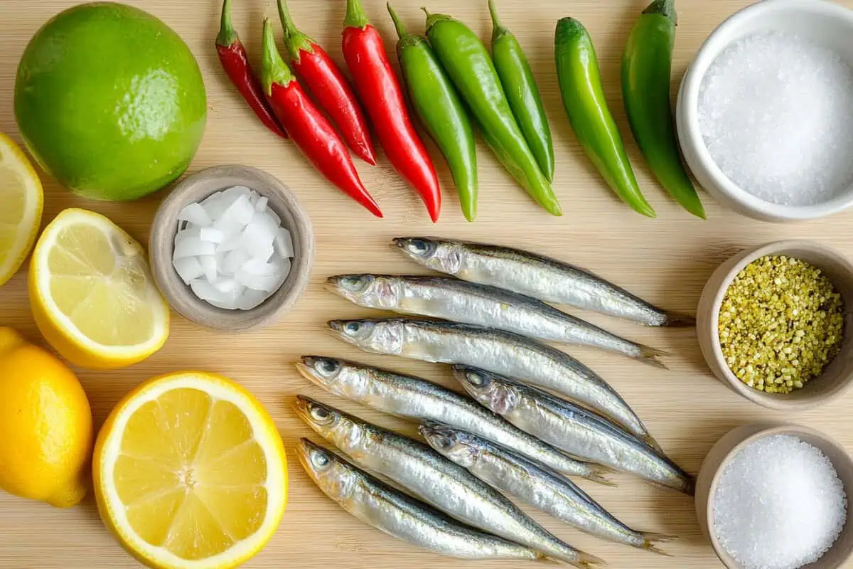 Ingredients for Kinilaw na Dilis