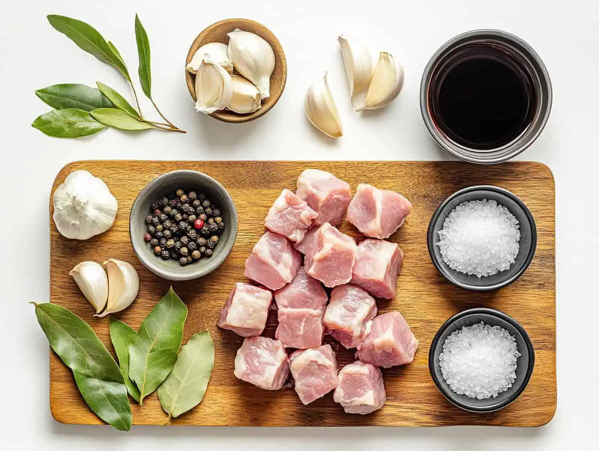 Ingredients for Pork Adobong Tagalog