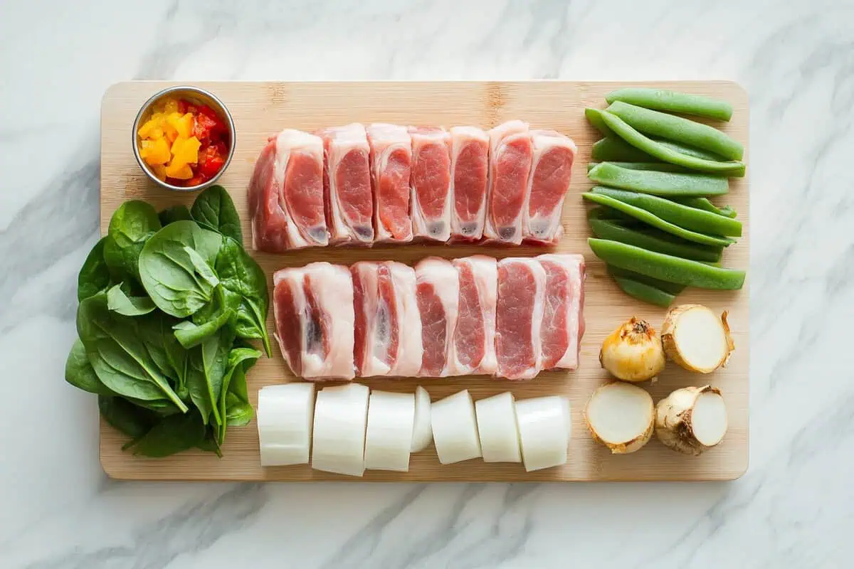 Ingredients for Sinigang Pork Belly