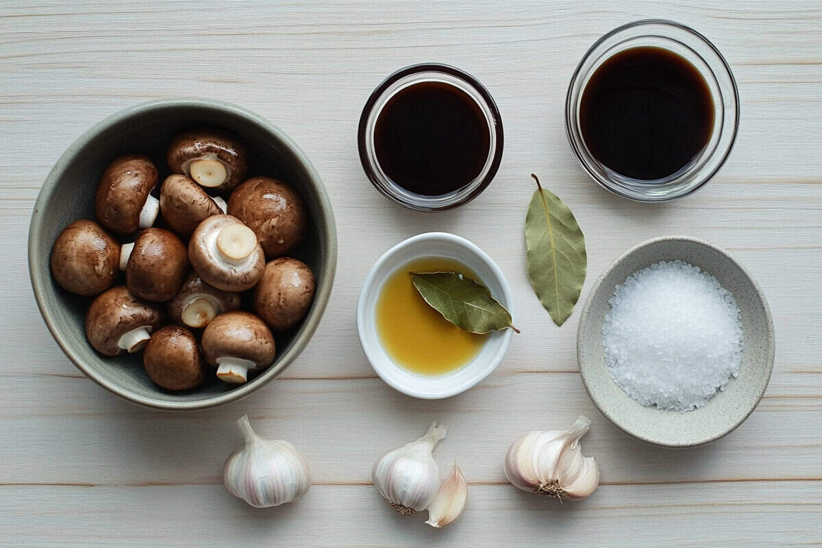 Ingredients for Mushroom Adobo