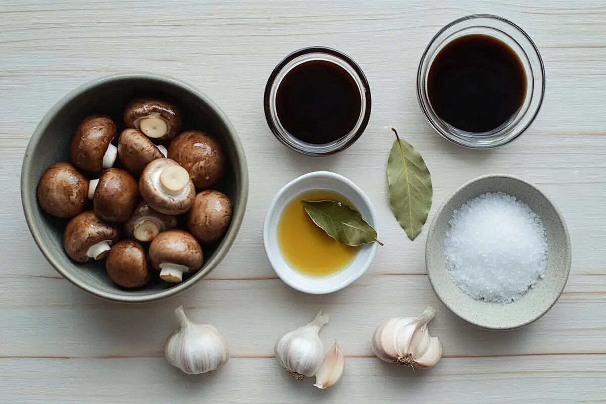 Ingredients for Mushroom Adobo