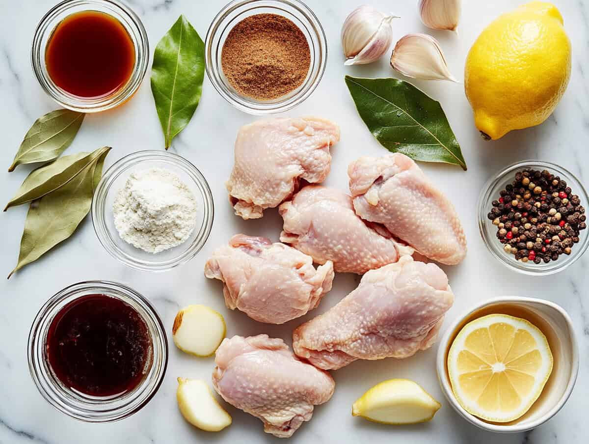 Ingredients for Adobo Fried Chicken