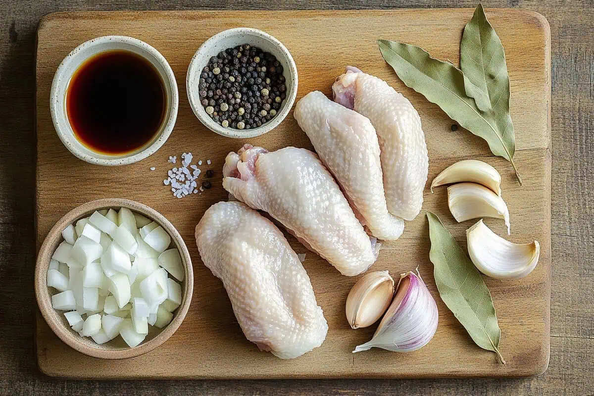 Ingredients for Crispy Adobo Chicken Wings