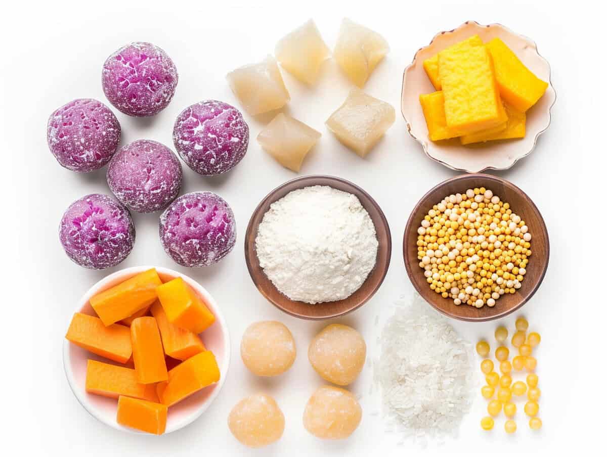 Ingredients for Ginataang Bilo Bilo (Sticky Rice Balls in Coconut Milk)