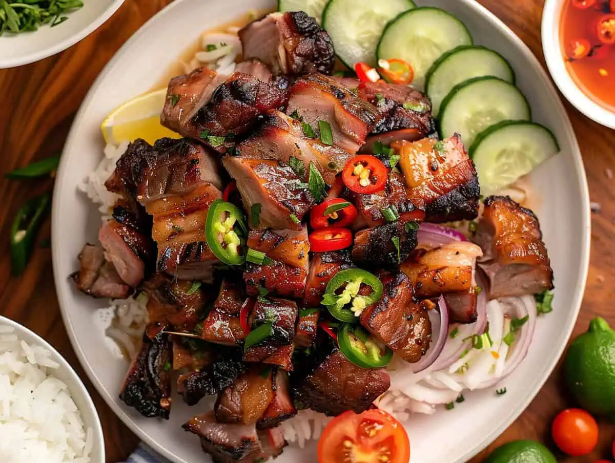 Pork Kilawin (Filipino Grilled Pork with Tangy Vinegar Sauce)