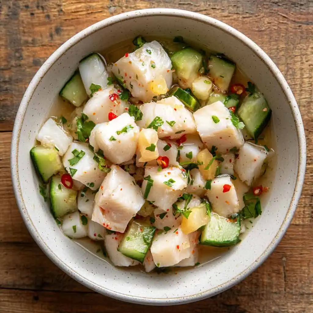 Kinilaw Na Isda (Filipino Ceviche with Vinegar and Ginger)