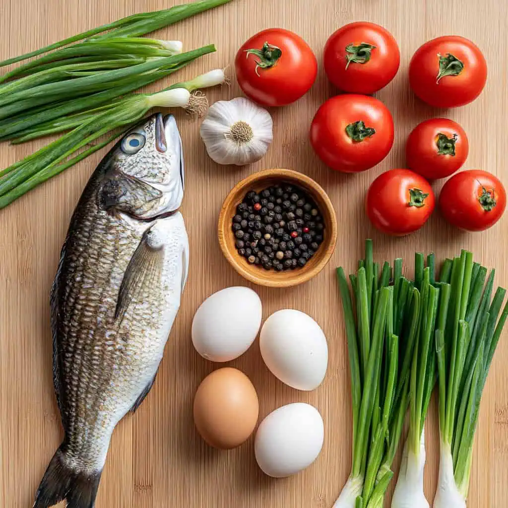 Ingredients for Sarciadong Isda (Filipino Fish in Tomato Egg Sauce)
