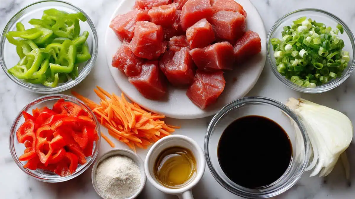 Ingredients for Sweet and Sour Tuna (Escabecheng Isda)