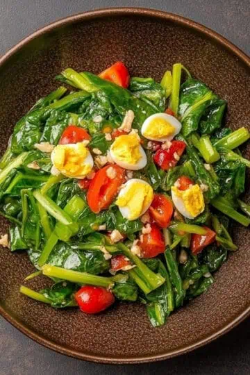 Fresh Kangkong Salad with Salted Egg