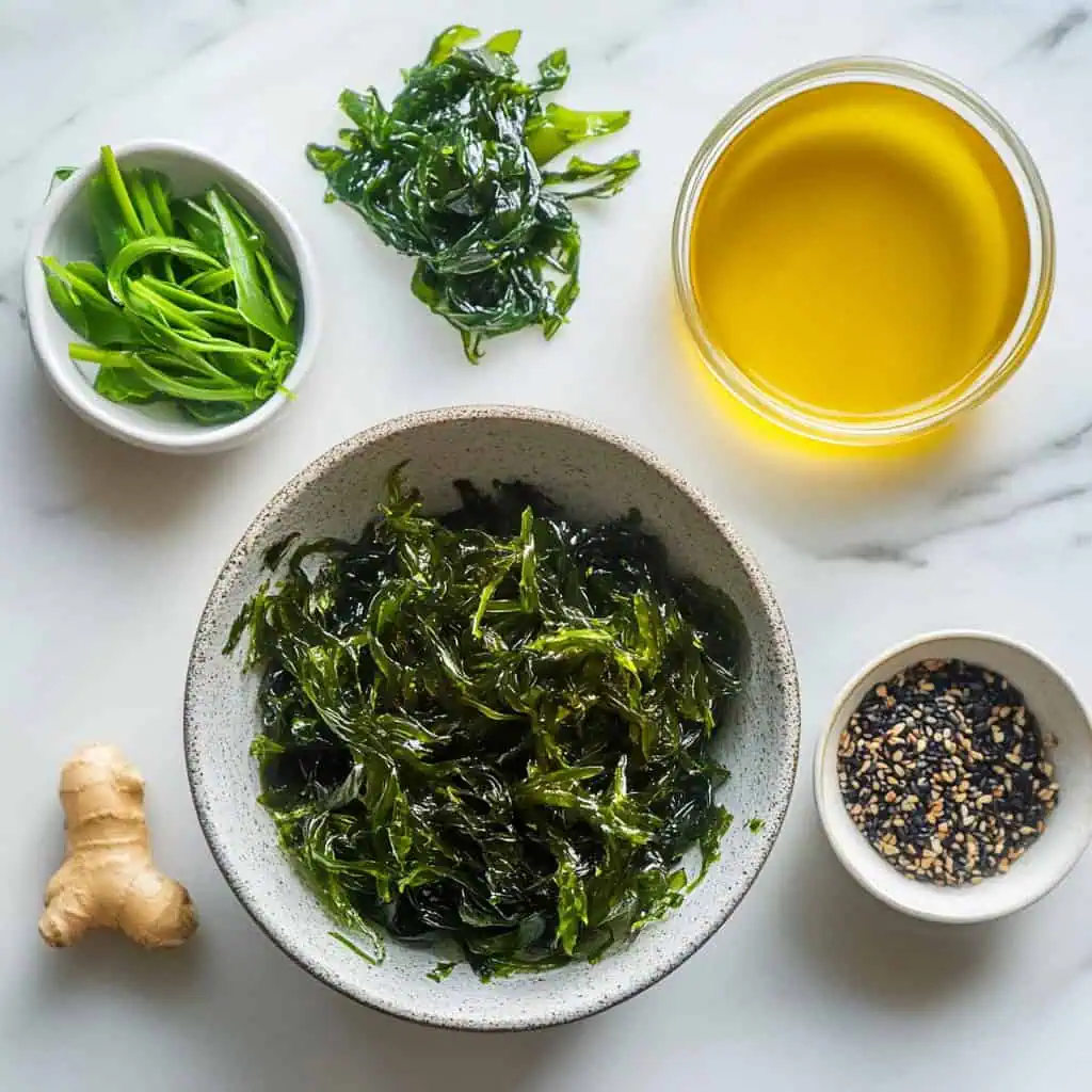Ingredients for Ensaladang Guso (Filipino Seaweed Salad)
