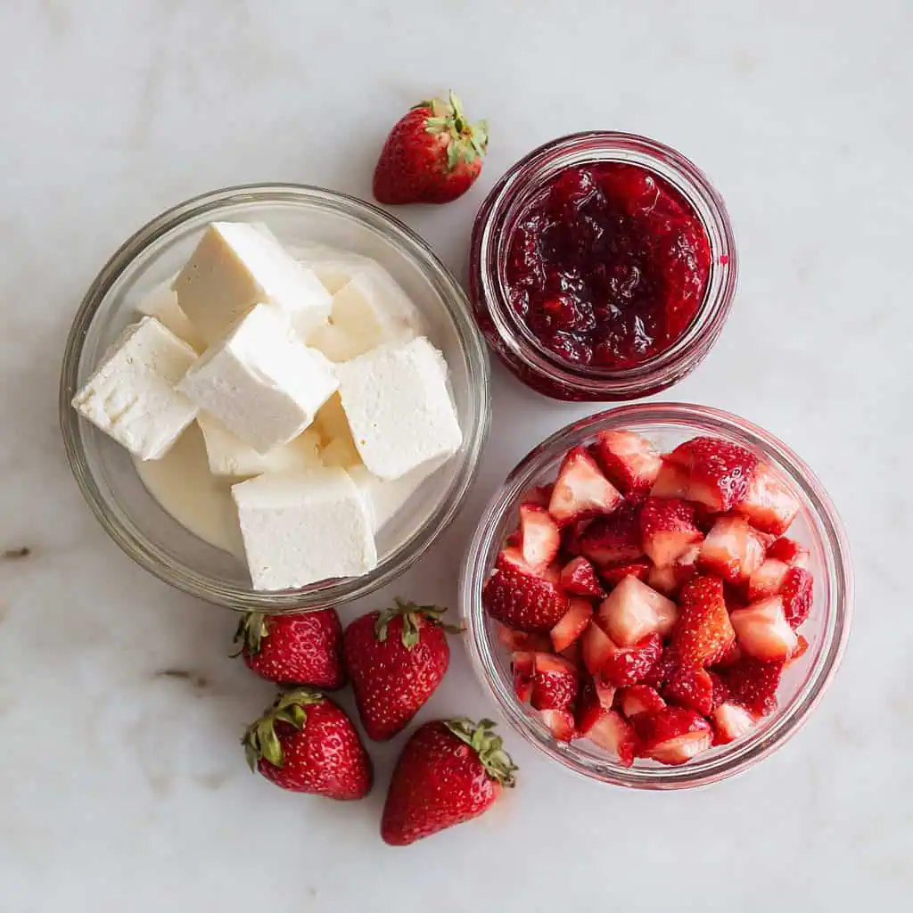 Ingredients for Fresh Strawberry Taho Recipe (5-Minute Filipino Dessert)