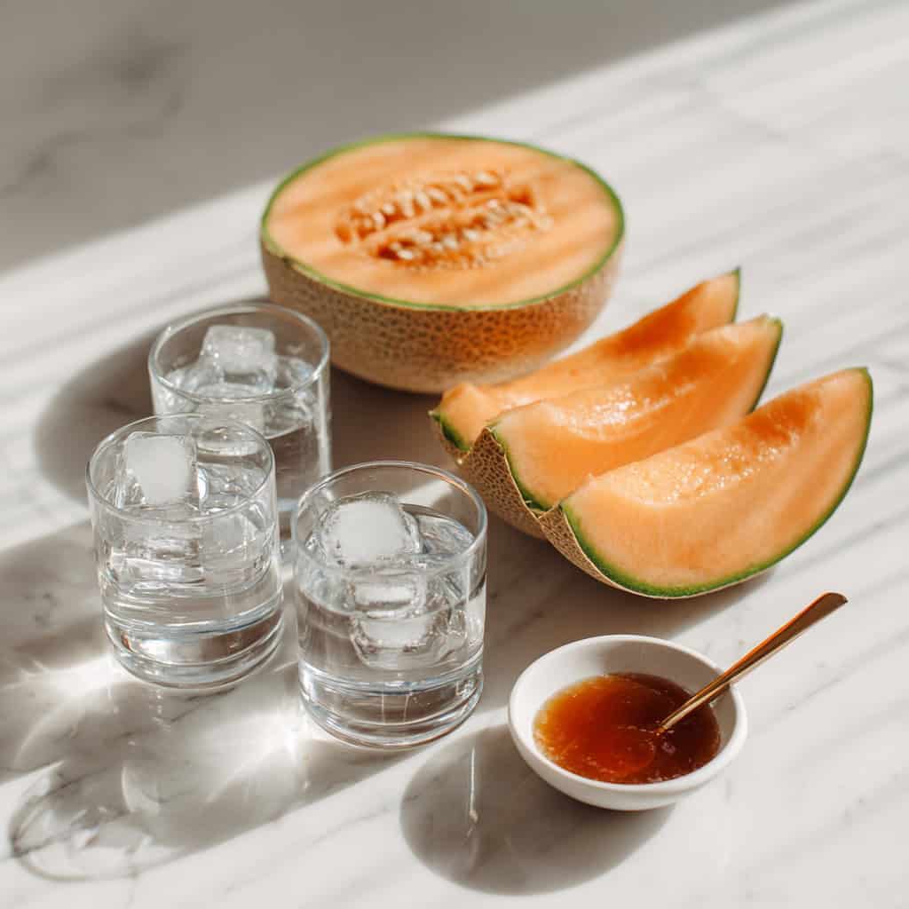 Ingredients for Melon sa Malamig (Filipino Melon Drink)