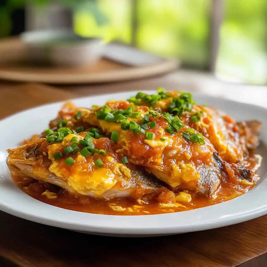 Sarciadong Isda (Filipino Fish in Tomato Egg Sauce)