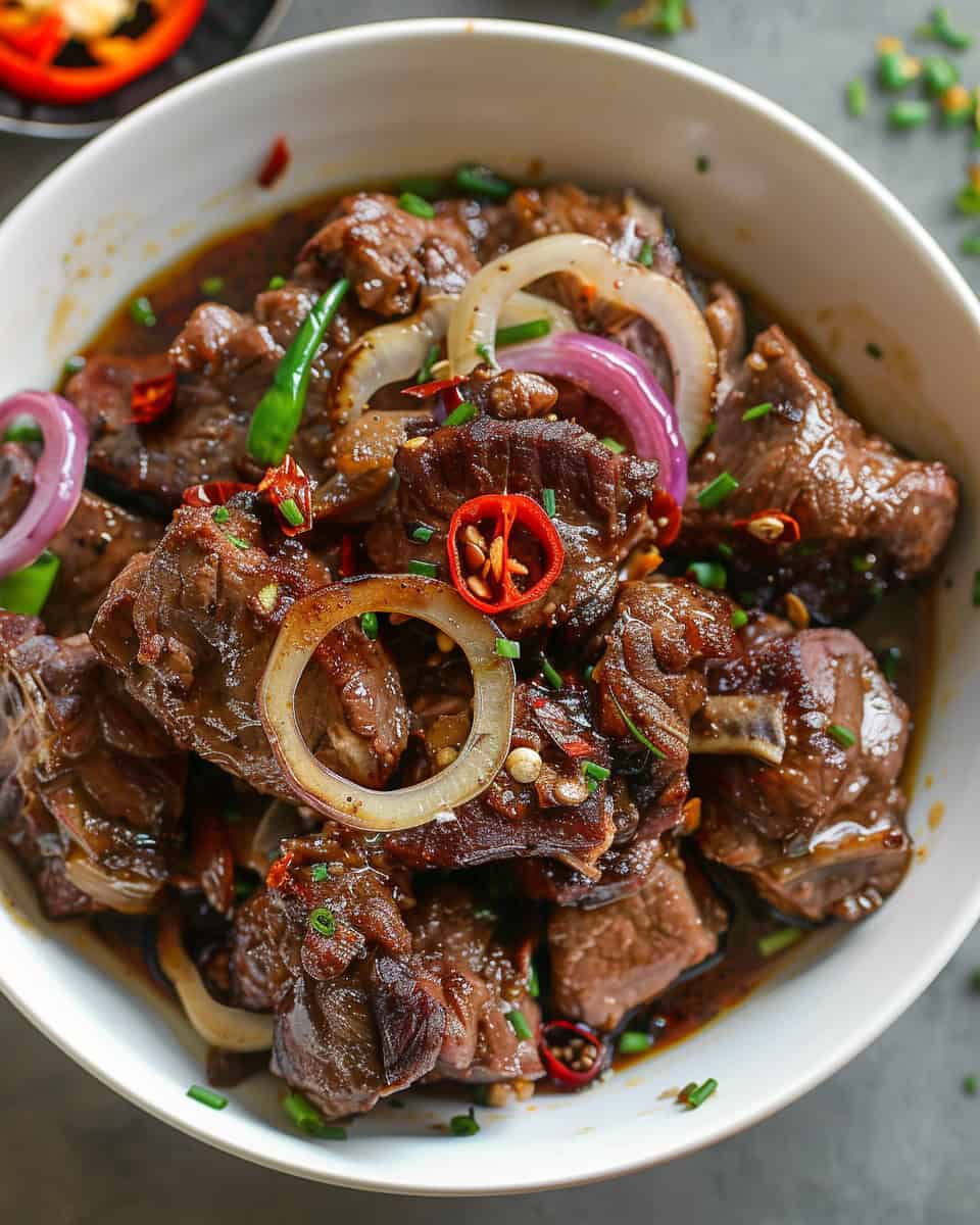 Kilawing Kambing (Roasted Goat in Vinegar and Ginger) 