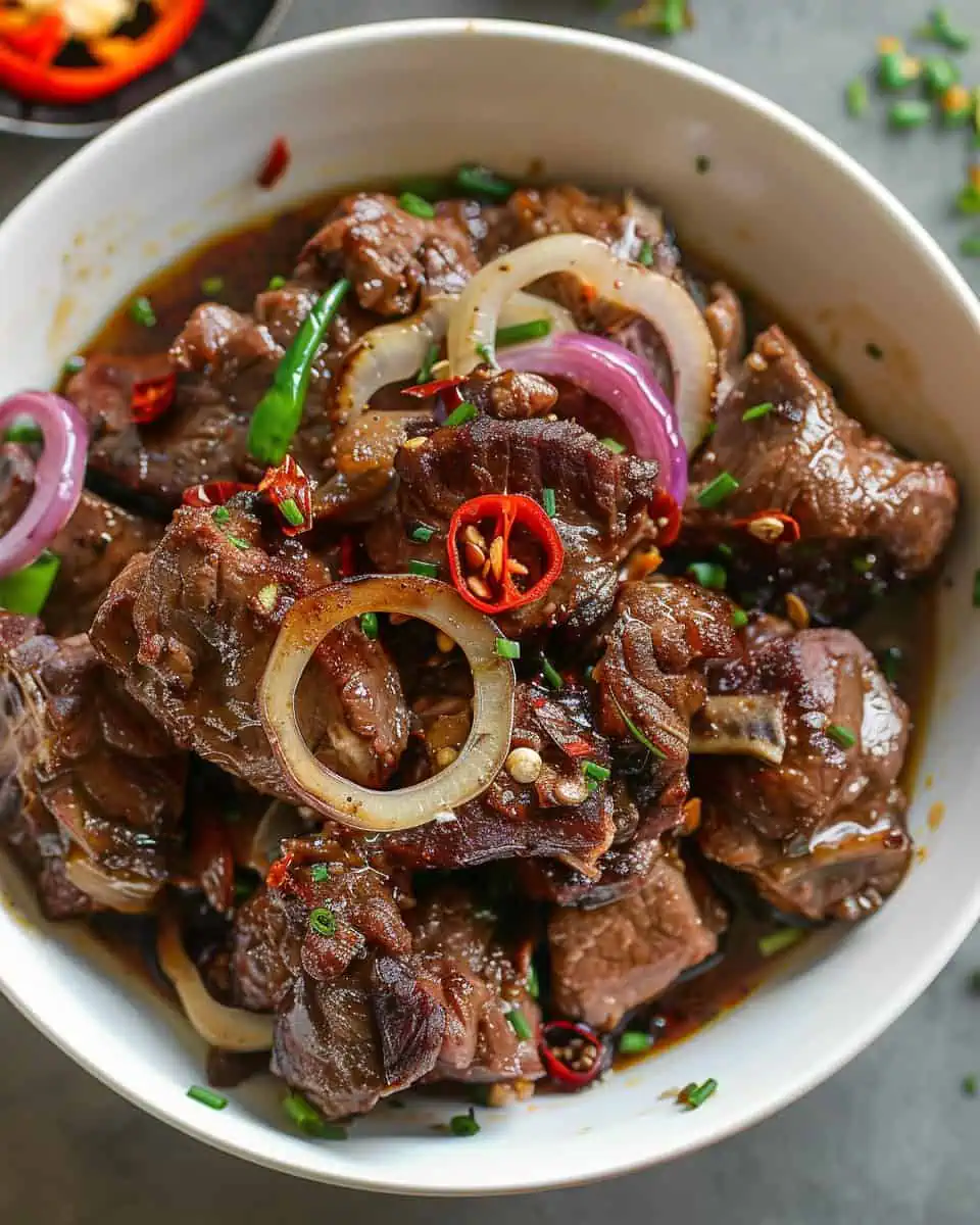 Kilawing Kambing (Roasted Goat in Vinegar and Ginger) 