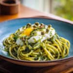 Fresh malunggay pesto pasta with spinach, cashews & vegan parmesan. Easy 22-minute Filipino-Italian fusion recipe. Nutritious & delicious!
